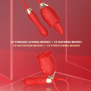 HESEKS 3 in 1 Detachable Rose Toy Vibrator for Women G Spot Vibrator Clitoral Stimulator