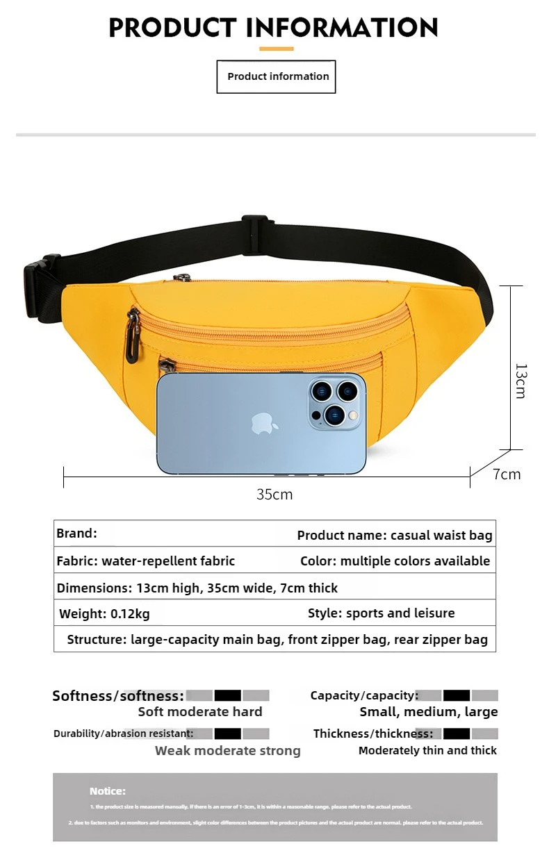 Leichte Hüfttasche für Laufsport, großes Fassungsvermögen, Umhängetasche mit Handytasche, multifunktional, für Männer und Frauen – Detail 2