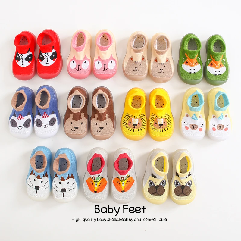 Baby Socks Shoes Boy Girl Fashion Toddler Shoes Anti-Slip  Soft Rubber Shoes Animal Style New Arrival Baby First Walker Autumn 2