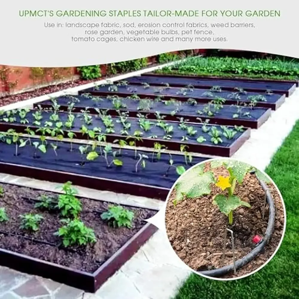 12-Inch Anti-Rust Galvanized Landscape Staples Stakes 50 PCS Secure Ground Cover and Gardening
