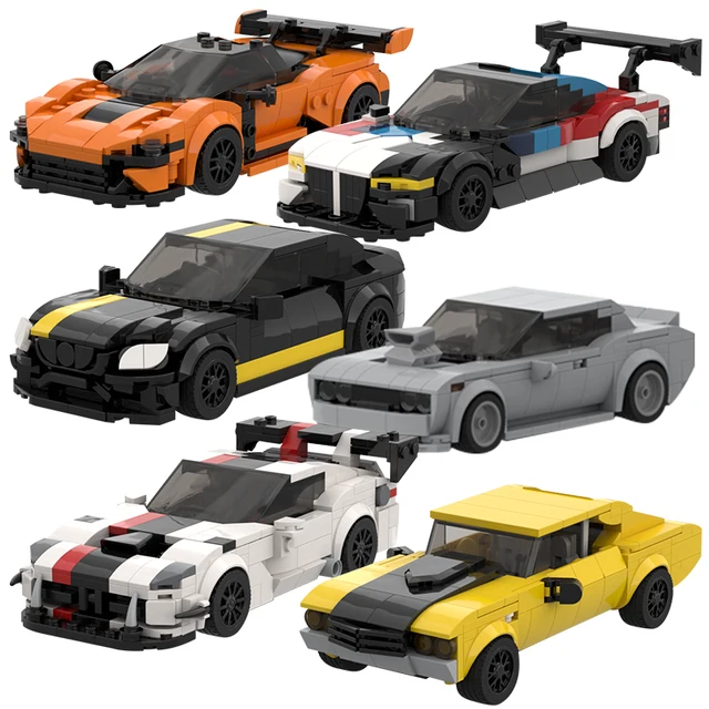 MOC Supercar Speed Champion City Car Racer Classic Building Blocks Brick Racing Super Technique Creative Garage DIY Set 1