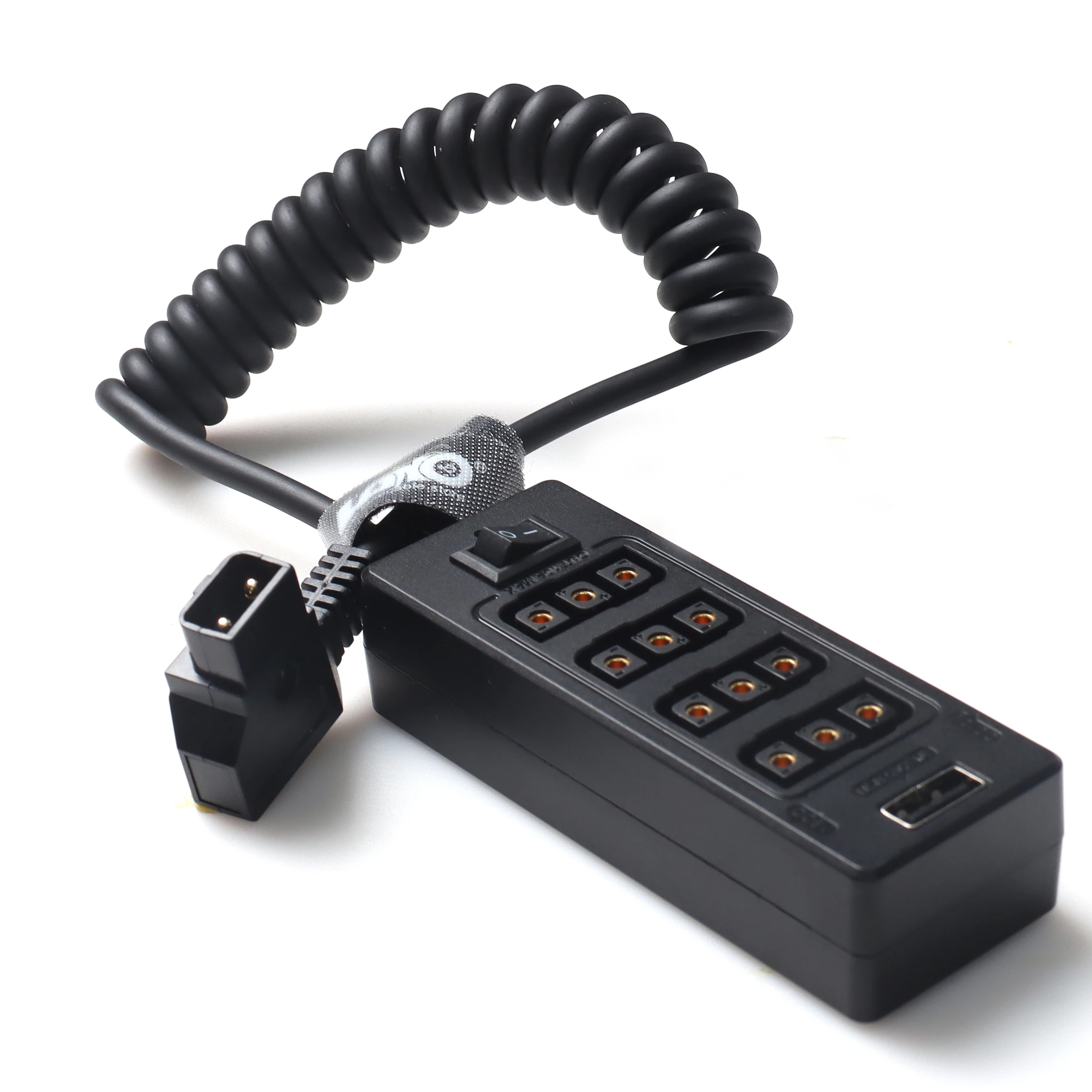 สายไฟกล้องแบบ D-Tap ตัวผู้ เป็น D-Tap ตัวเมีย 4 พอร์ต พร้อมปลั๊ก USB สายถักไนลอน สำหรับอุปกรณ์เสริมพลังงานการถ่ายภาพ 1