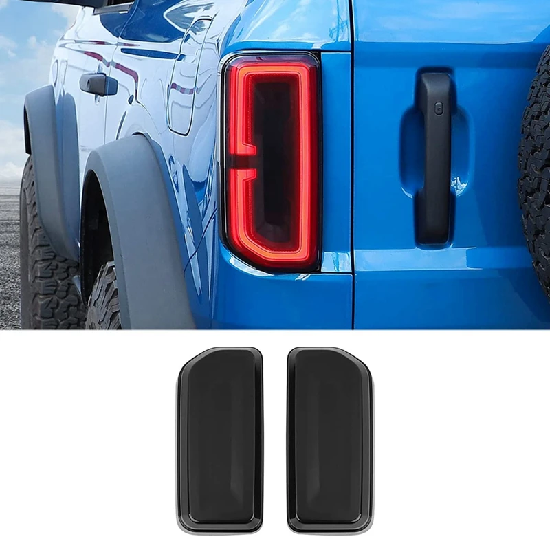 

Tail Light Cover For Ford Bronco 2021 2022 2023, Rear Lamp Guard Protector Exterior Accessories (Smoked Black)