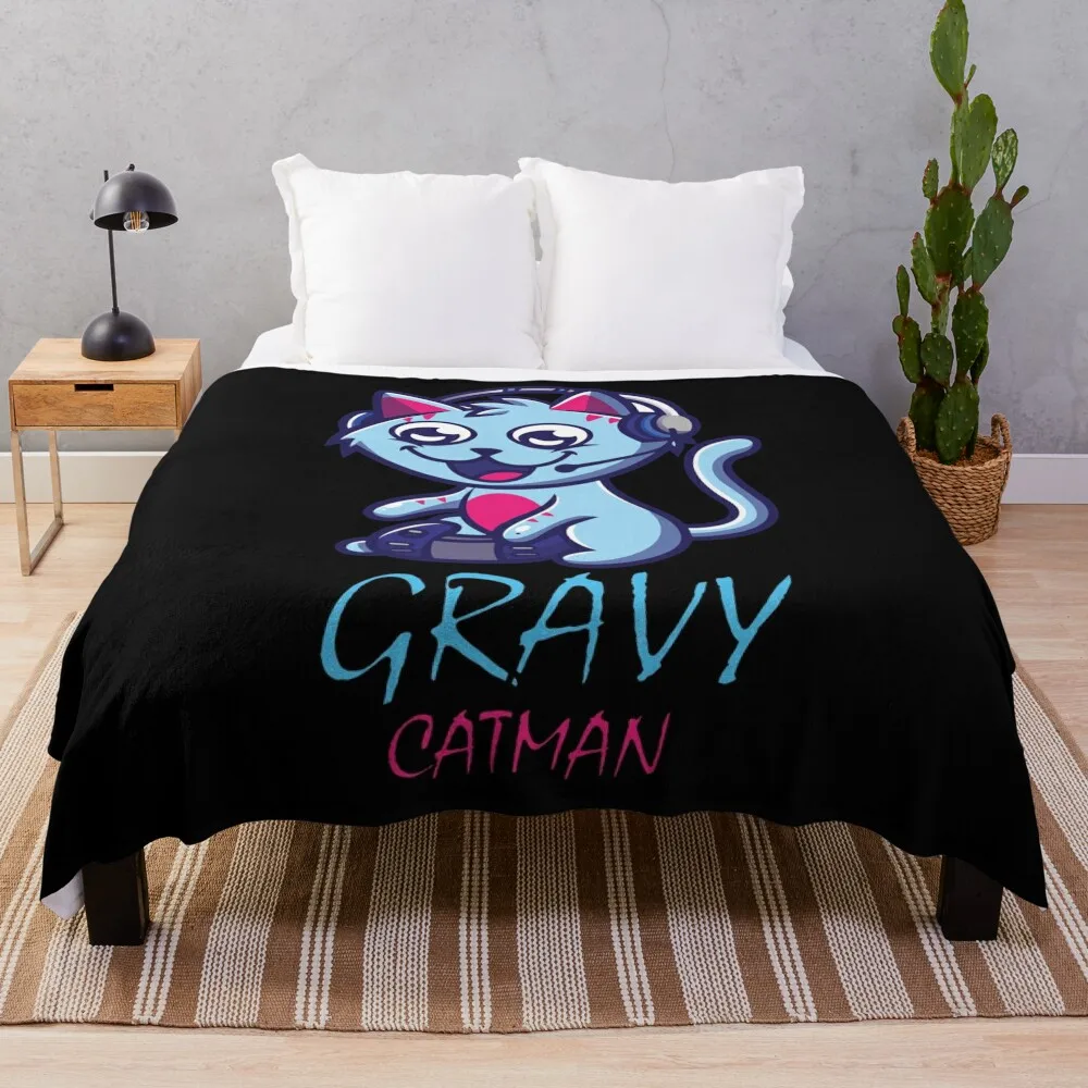 

Gravy cat Man gravycatman gaming Throw Blanket Softest Blanket Quilt Blanket Picnic Blanket Soft Big Blanket