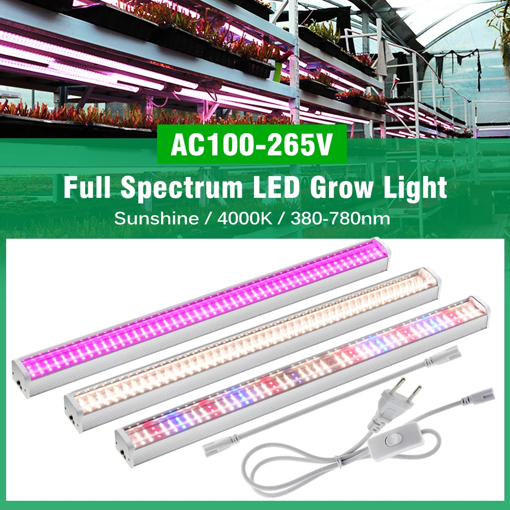 AC100-265V Full Spectrum LED Grow Light Sunshine/4000K/780NM Plant Growing Lamp Bars For Indoor Plants Seedling Hydroponics