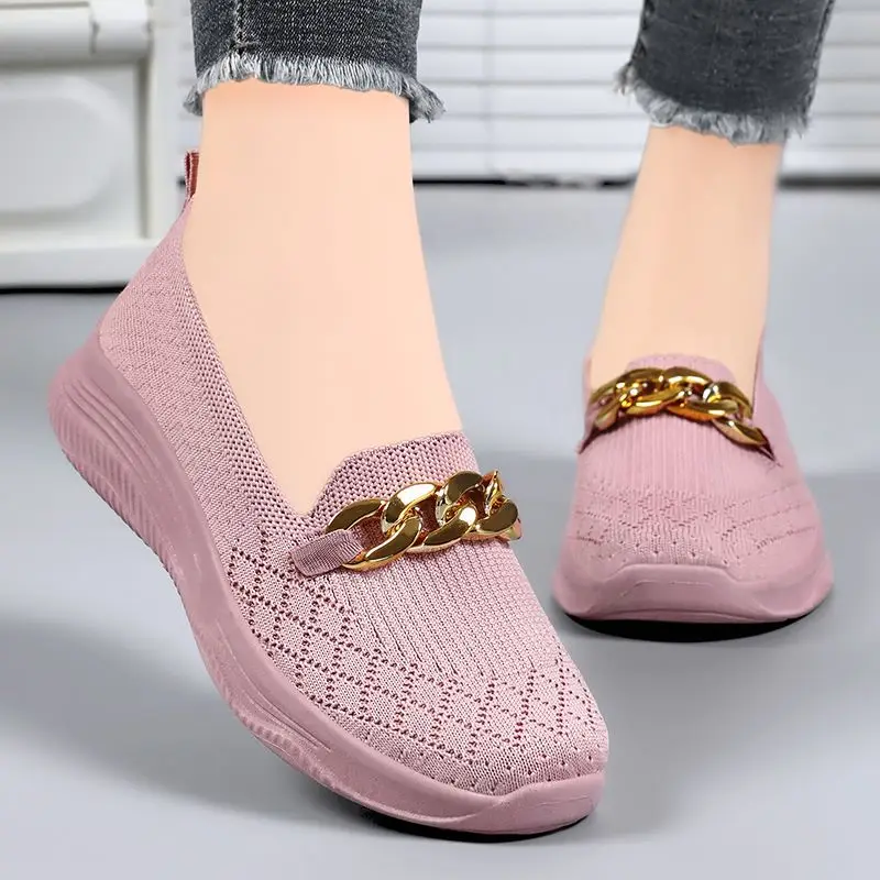 Neue Schuhe Frau 2024 Trend Slipper Slipper Ballerinas Damen Turnschuhe Damen Sommer Komfort Schuhe lässig Mutter Baumwolle Schuhe