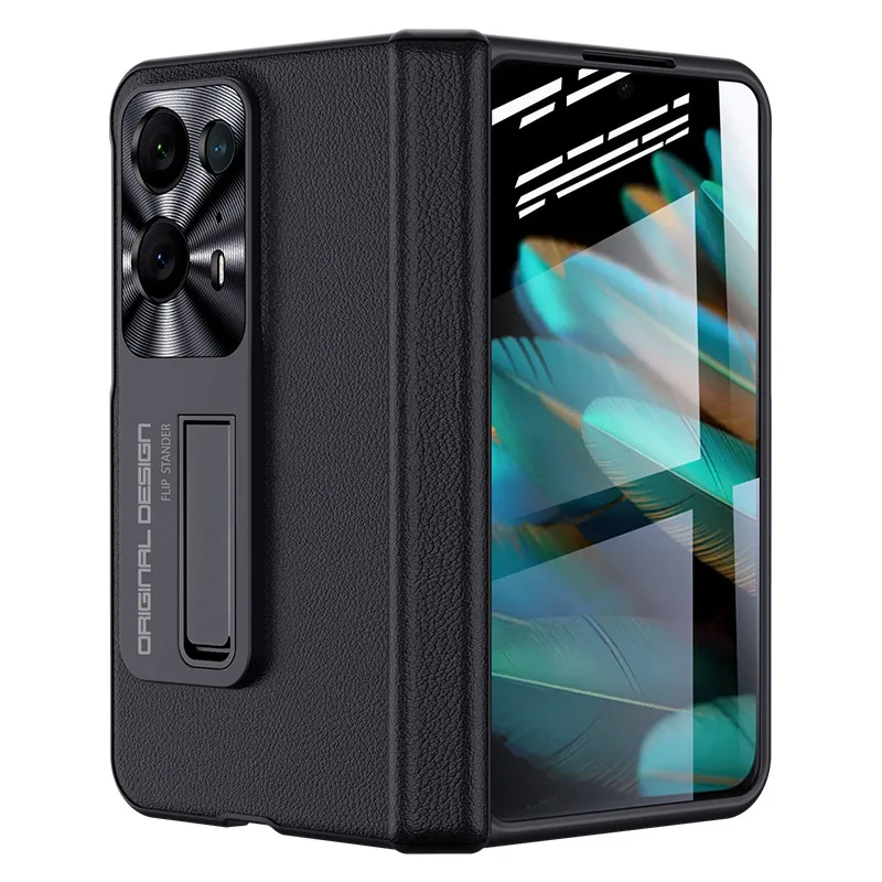 Premium Magnetic Leather Bracket with Hinge Protection and Screen Cover