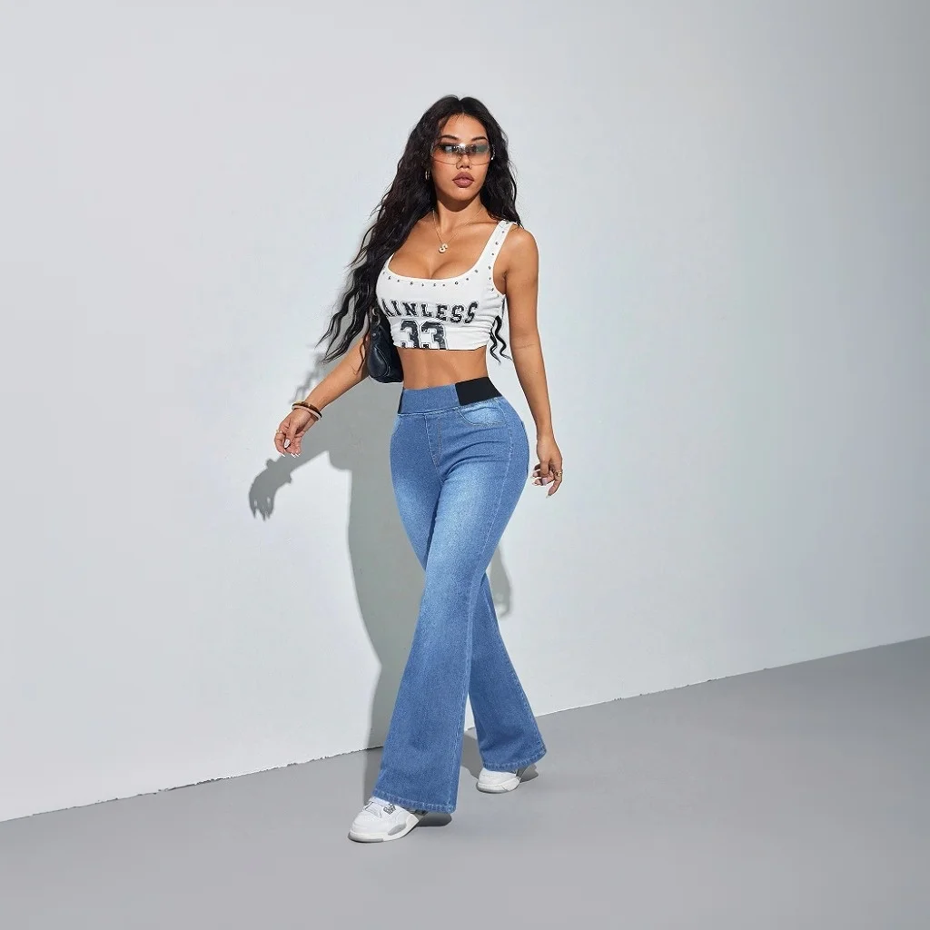 Y2k Jeans For Woman High Elasticity Flared Pants Comfortable Fashion Slim Fit Stretch Denim Trousers Trendy 2024 fashion casual 4