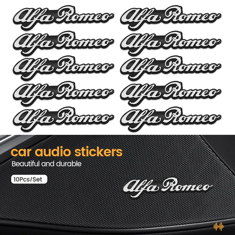 10pcsCarAudioStickersSpeakerDecorateEmblemForAlfaRomeoGiulia