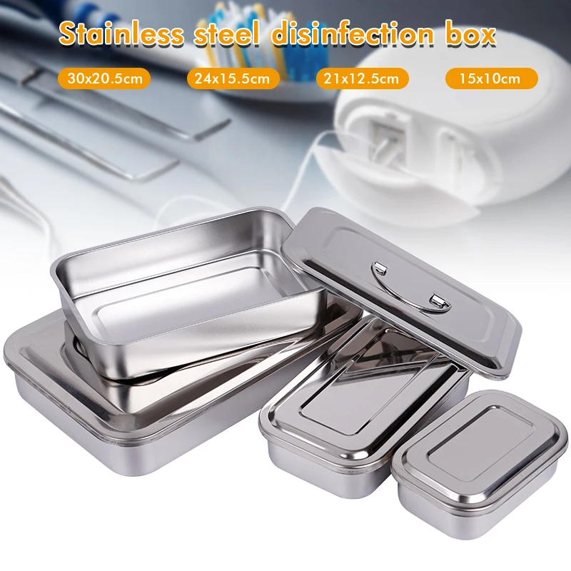 Dental Instrumente Tablett mit Deckel Edelstahl chirurgische Ausrüstungen Werkzeug medizinische Desinfektion Box Sterilisation Container neu – Detail 9
