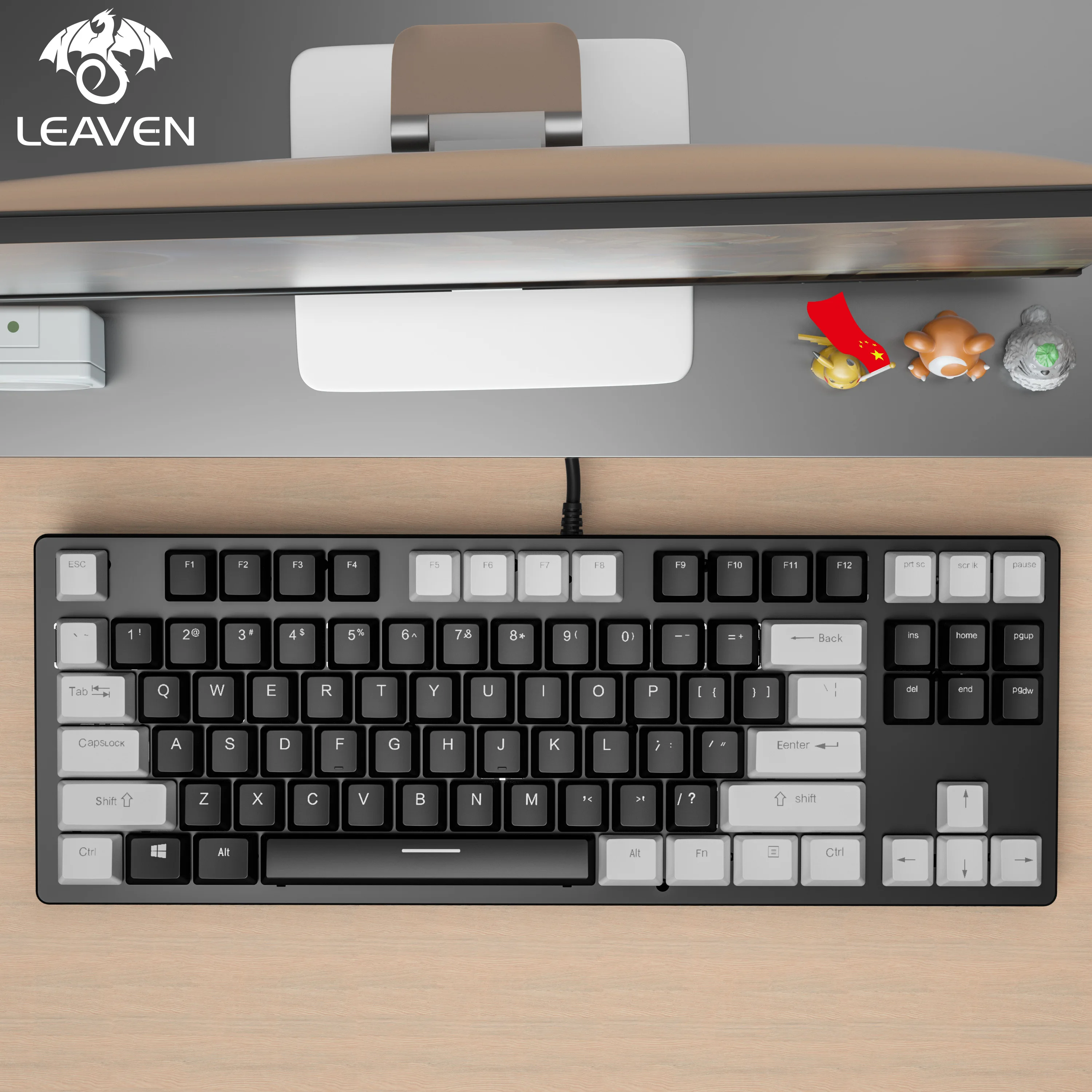 Teclado mecânico tenkeyless do jogo de huo ji, 84 chaves rgb led backlight  wired switch keyboard para o jogo de digitação do escritório, rosa -  AliExpress