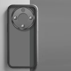 Transparent Silicone Phone Case with Camera Protector Lens and Back Cover for Honor X9C Smart (Black)