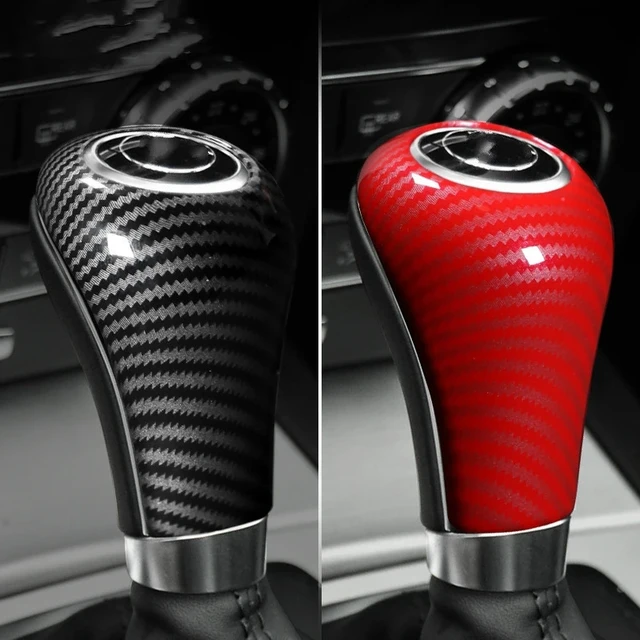 Accessories Car Sticker For Mercedes Benz A C E G Class W204 W212 W169 W463  GLK X204 CLS W218 Carbon Fiber Console Gearshift Handle Head Frame Cover