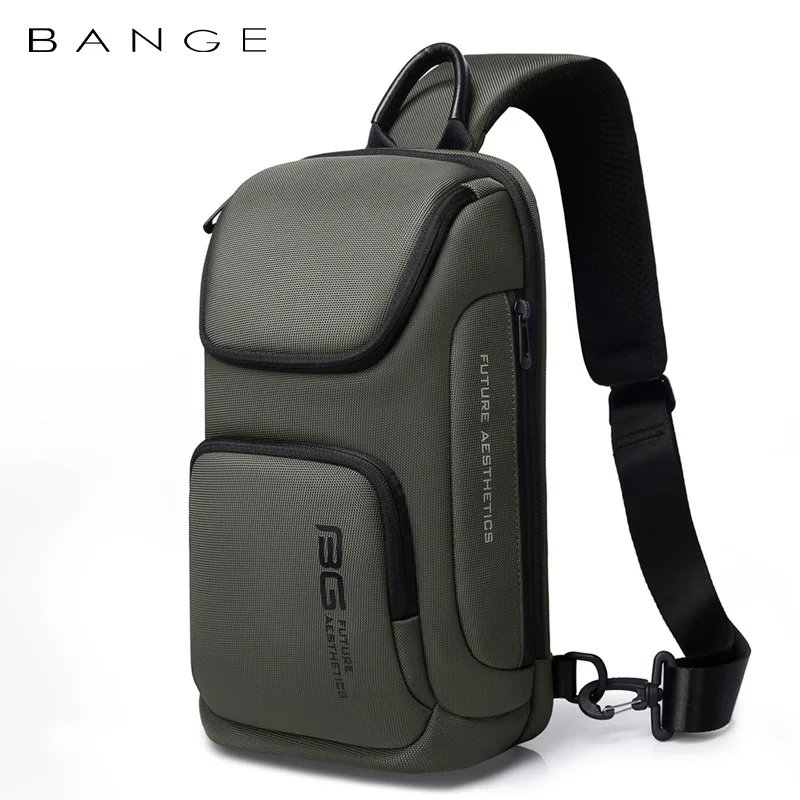 Chest Bags BANGE Large Capacity Men's Messenger Bag Ultralight and Portable Multi Pocket Waterproof Backpack Travel Chest Bag for 9.7" iPad