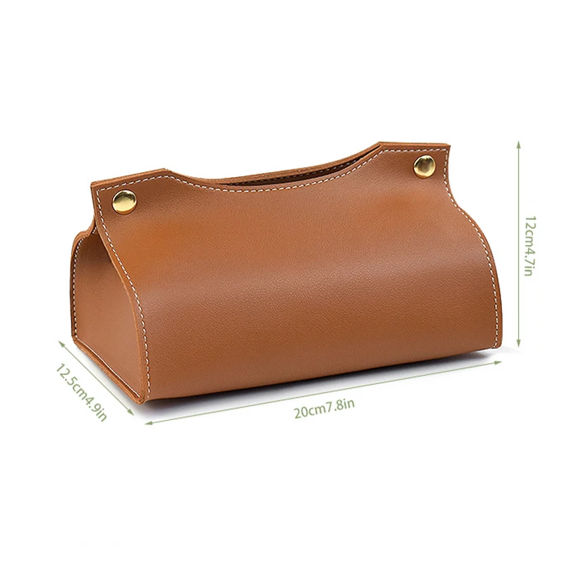 Leder Tissue Box Serviettenhalter Auto Tissue Box Hause Wohnzimmer Halter Fall Lagerung Hotel Karton Haushalt Hause Große Lagerung – Detail 1