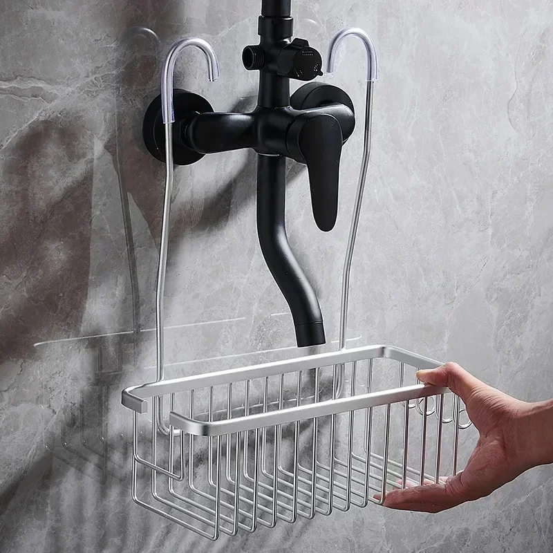 Convenient Toilet Shower Rack with No Drilling Installation Bathroom Storage Basket for Shower Room and Bath Products 3