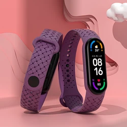 Silicone Braided Solo Loop Bracelet - Quick Replacement Sport Strap - Mi Band 7 - 6 - 5 (13 purple)
