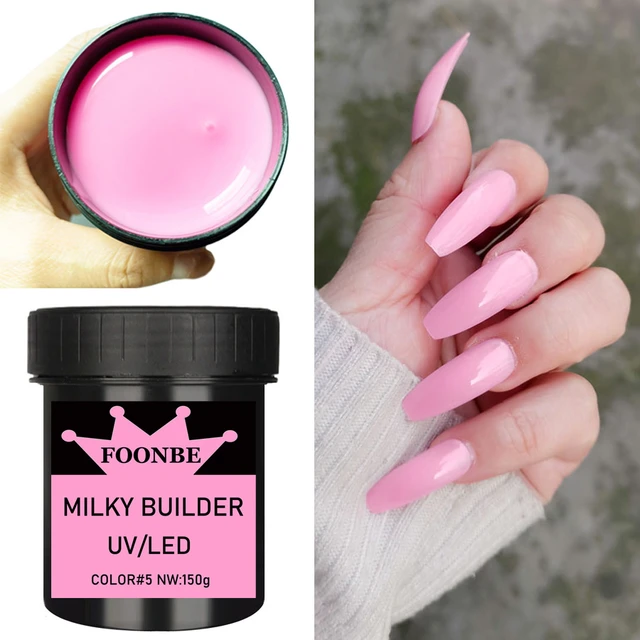 MSHARE Poly Nails Acrylic Gel Nail Extension Builder UV Led Acrygel Pink  Milky White Clear Crystal Hard Construction Gel 60ml