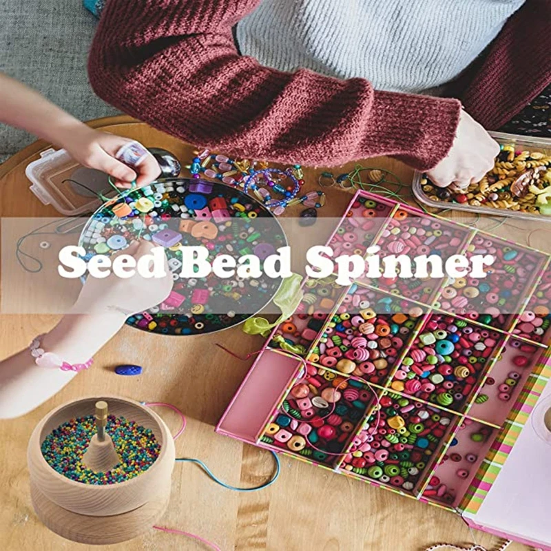 New DIY Jewelry Making Tools Wooden Bead Holder Seed Tool Supplies Crafting  Bracelet Bead Threader Beaded Bowl DIY Bead Stringer - AliExpress