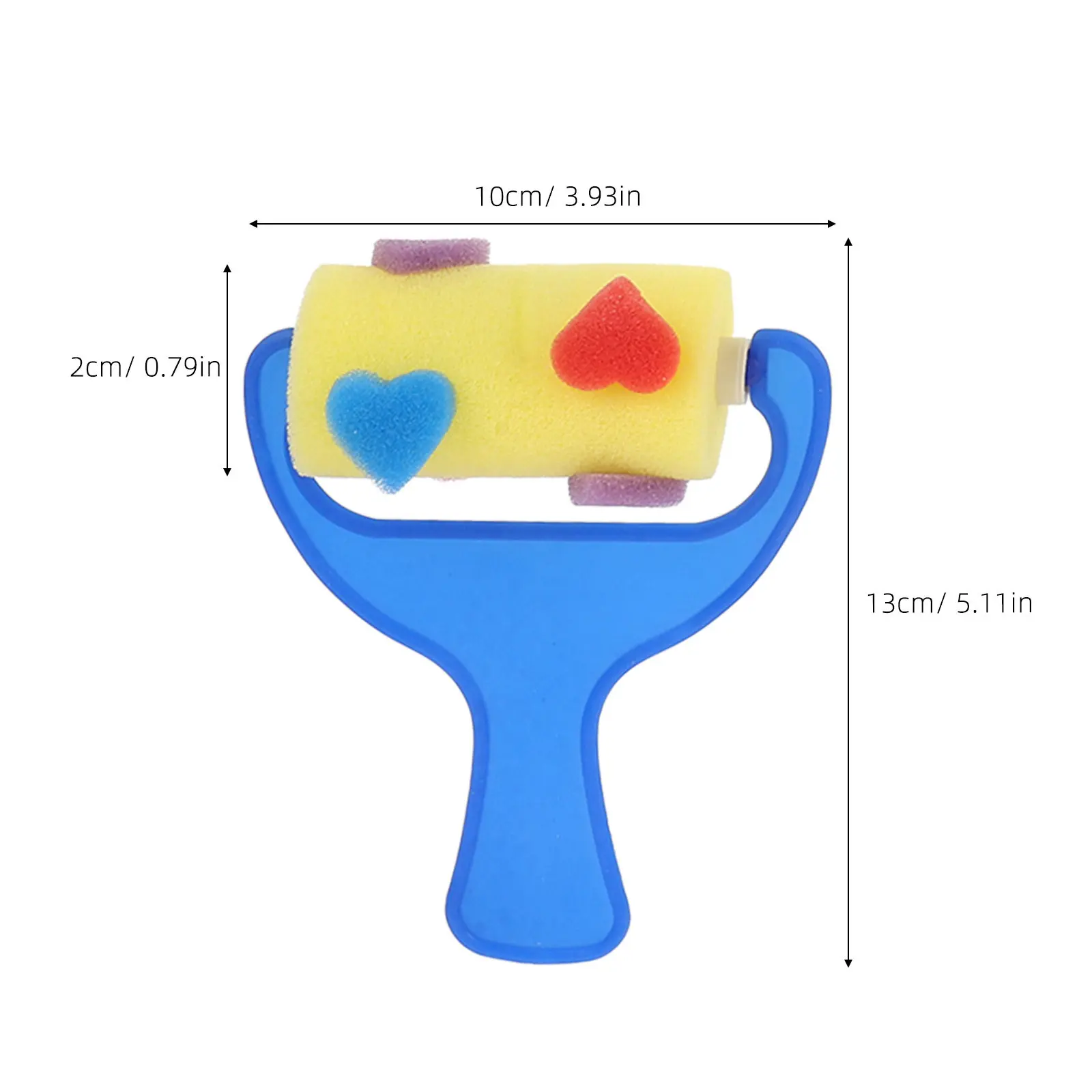 안전한 손잡이를 위한 2세트 스폰지 브러시 롤러 세트 인체공학적 디자인 페인팅 드로잉 그래피티 유치원 학습 미술에 적합