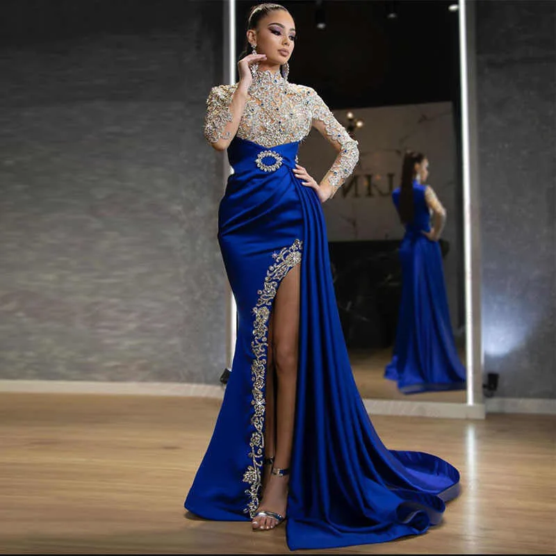 

2023 New Sexy Blue Long Floor Length Dress Women Vintage Sweetheart Sequins Evening Party Fishtail Skirt Wedding Dresses Summer