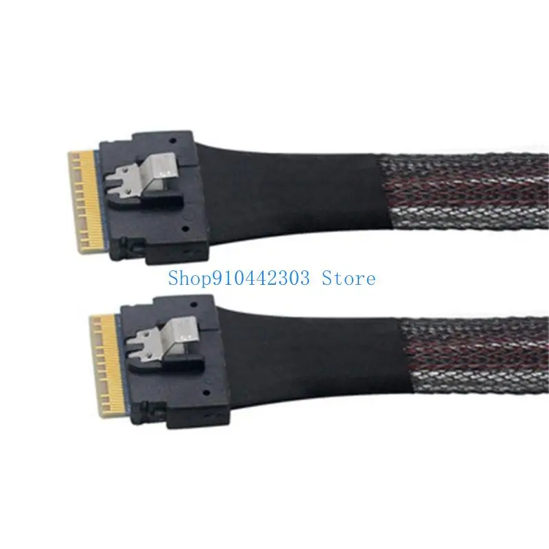 652F 24Gbps SFF-8654 8i 74Pin 남성-슬림라인 SFF-8654 SAS4.0 74Pin 남성 연장 케이블 50cm 서버 데이터 저장용