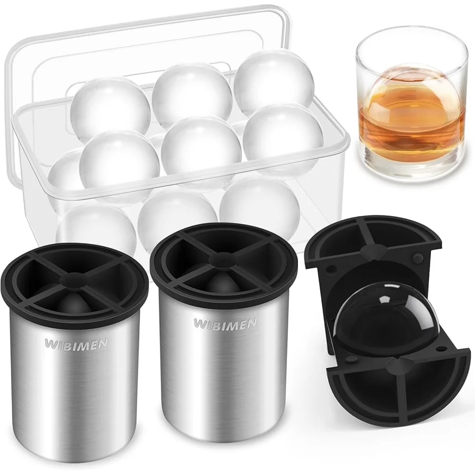 Stainless Steel Ice Ball Maker Set with Tongs