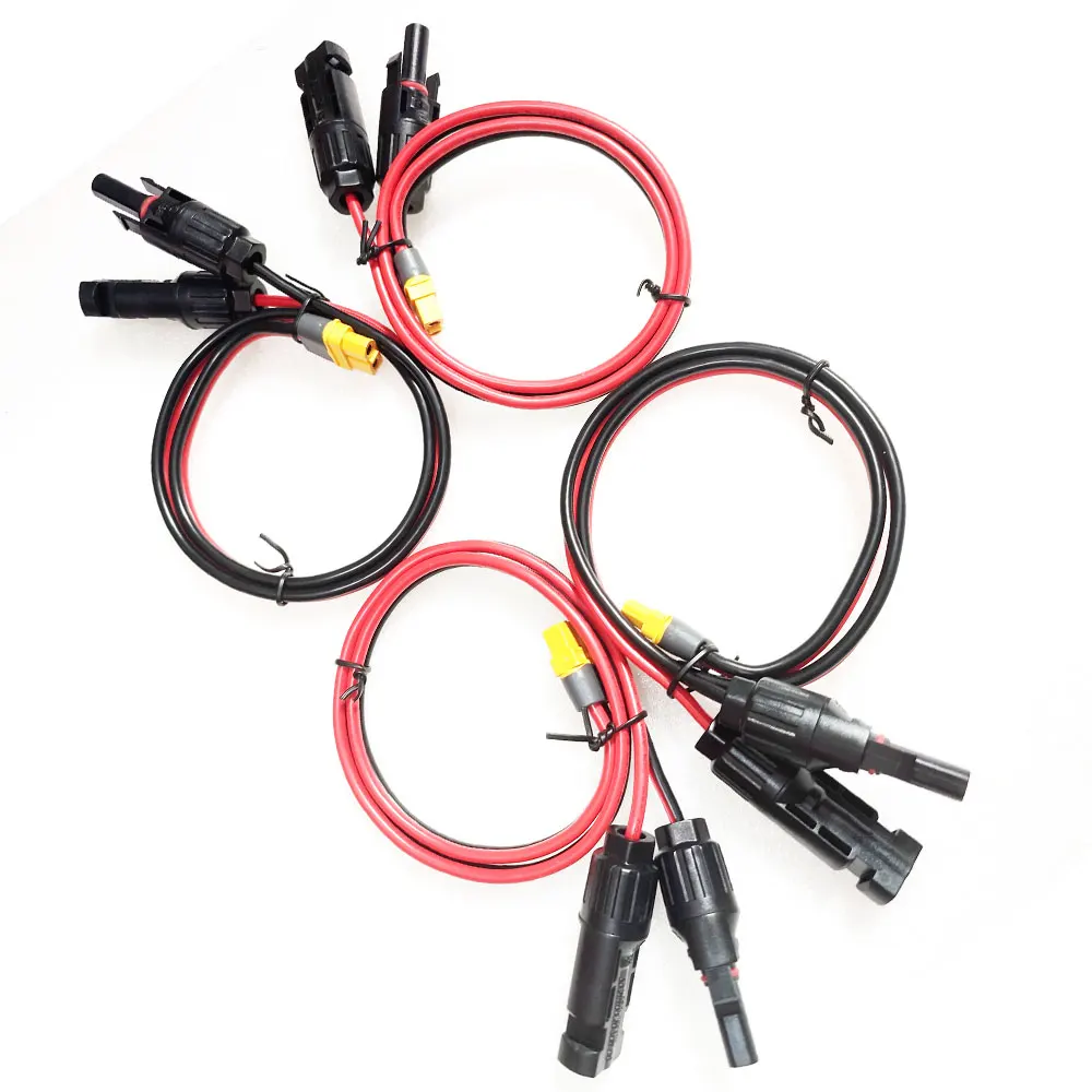 Solar to XT60 Charge Extension Cable 12AWG Compatible with Mc-4 to XT60 Adapter for Portable Power Station extension cable solar panel connector cable