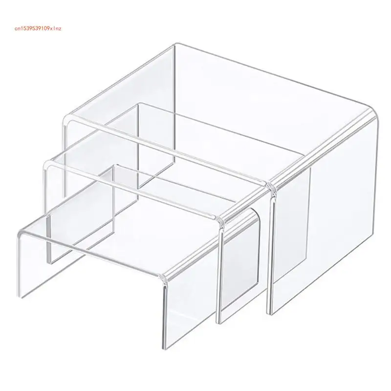 3pcs/set Acrylic Display Risers Clear Product Stand Jewelry Display Riser Shelf