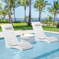HDPS Pool Lounge Chairs Set of 2, Use in Pools Lounge Chairs up to 10-Inches of Water, Chaise Chairs with Headrest