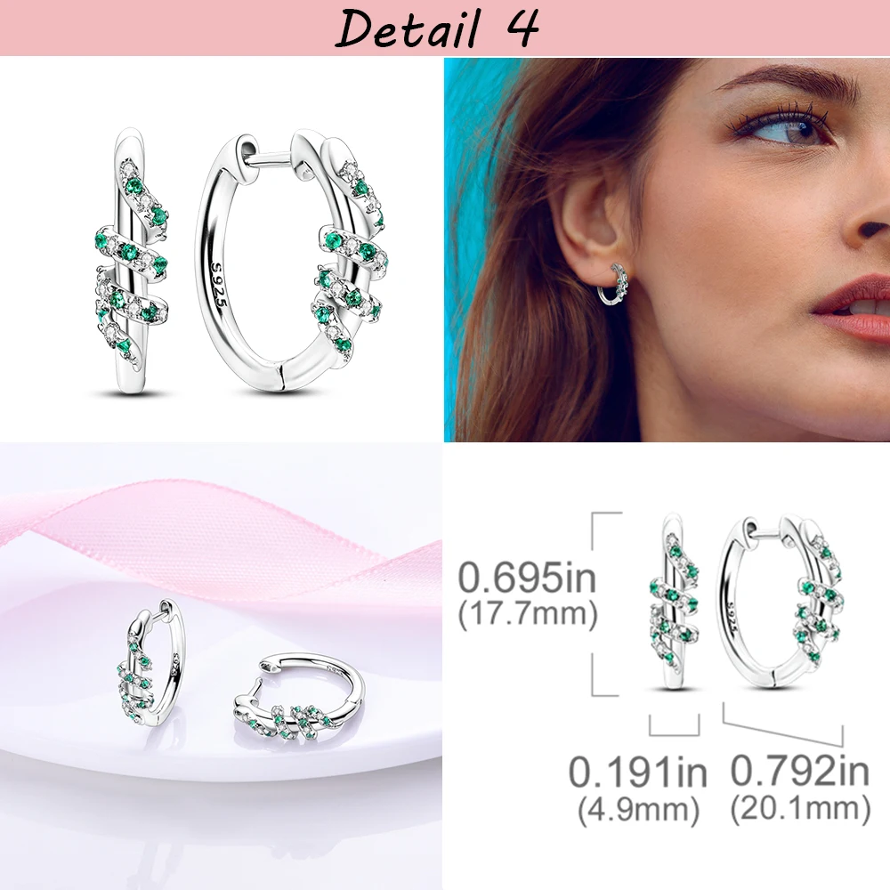Stud Earrings 925 Silver Heart CZ Cubic Zircon Round Daisy Flower Trio Stud Earrings For Women Silver 925 Original Fashion Jewelry