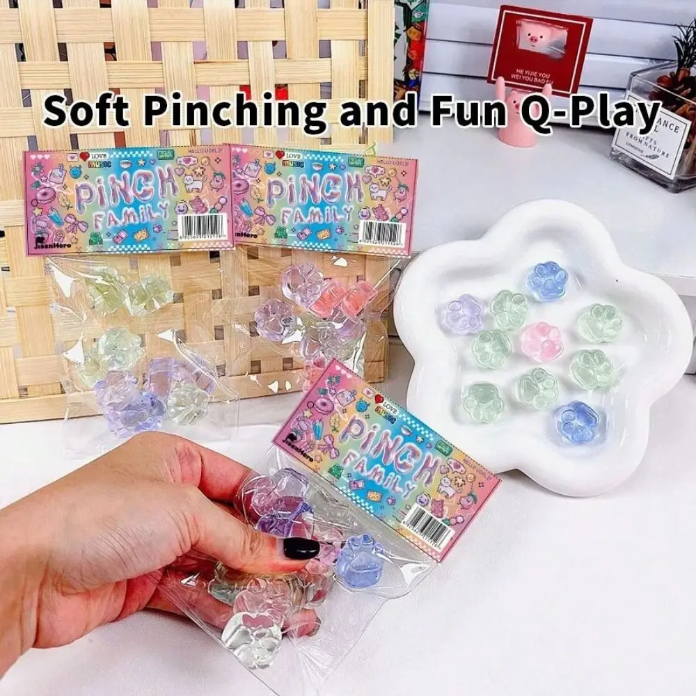 10pcs Baby Children TPR Cat's Paw Pinch Toy Stick-slip Mini Cat's Paw Squeeze Retractable Toys Decompression Gift 3
