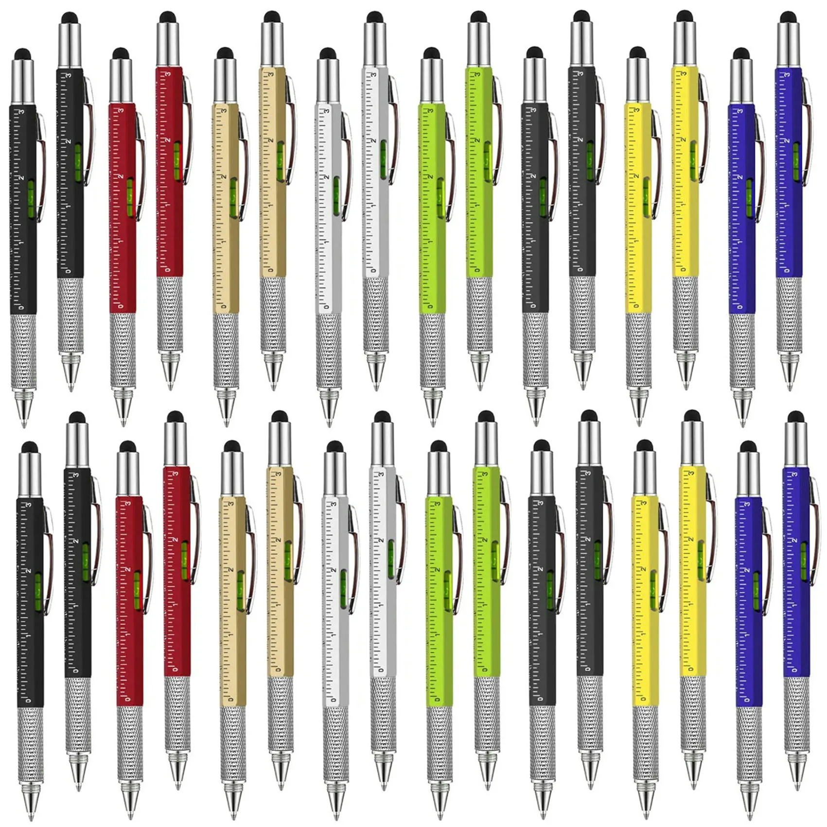 

80Pcs Multifunction Ballpoint Pen with Modern Handheld Tool Measure Technical Ruler Screwdriver Touch Screen Stylus Spirit Level