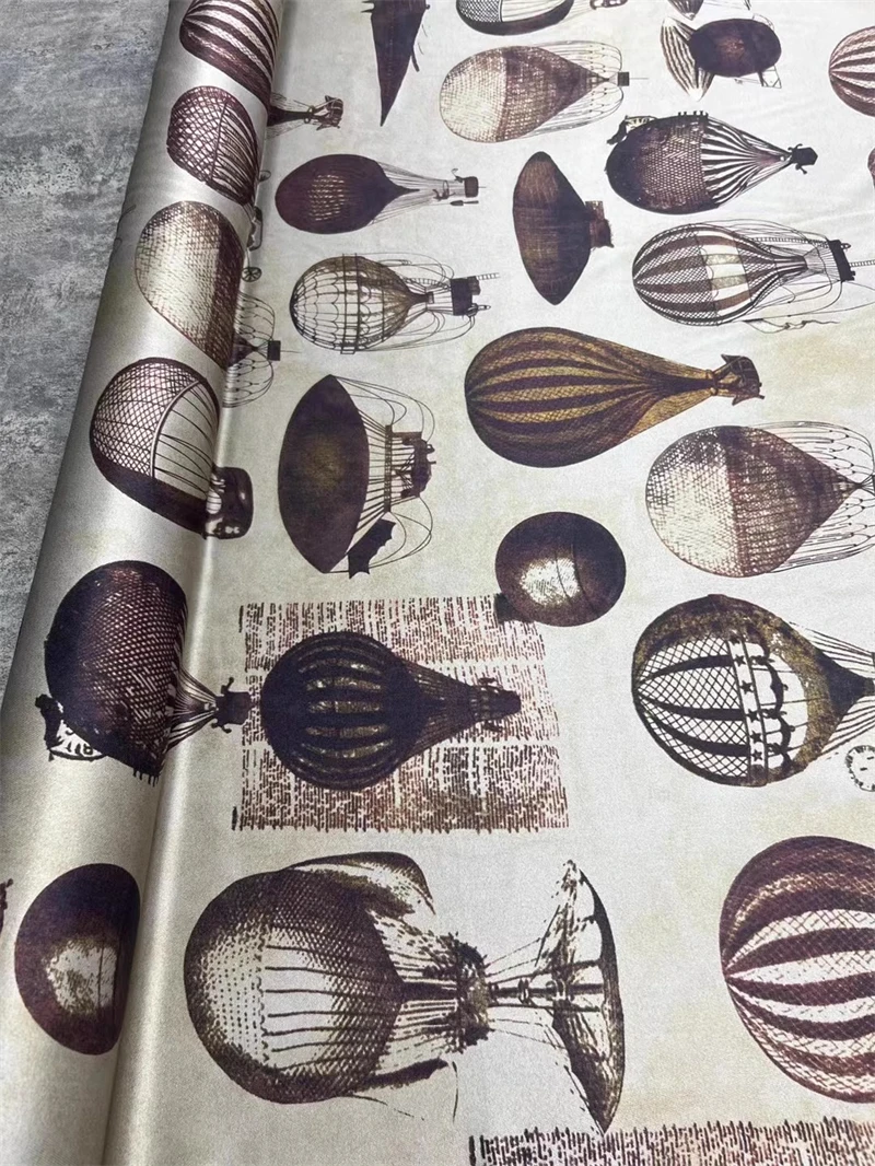 Hot Air Balloon Digital Printing Cotton Fabric For Sewing Clothes Dresses  Bedding DIY Handmade By Meters