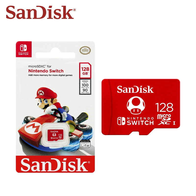 כרטיס מיקרו SD מקורי של SanDisk בנפח 128GB 256GB 512GB 1TB U3 microSDXC כרטיס הרחבת זיכרון למשחקים עבור Nintendo Switch עד 100Mb/s