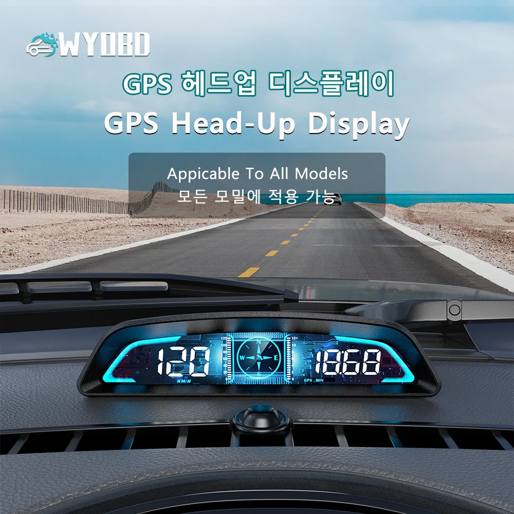 WYOBD G3 GPS HUD Heads Up Display Car Speedometer Smart Digital Alarm Reminder Meter Car Electronics Accessories for All Cars