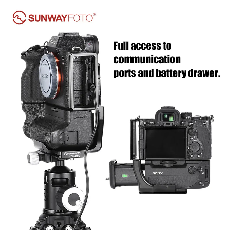 SUNWAYFOTO PSL-a7rvg L a7rv/a7riv용 브래킷(배터리 그립 포함) VG-C4EM 퀵 릴리스 플레이트 Arca Swiss