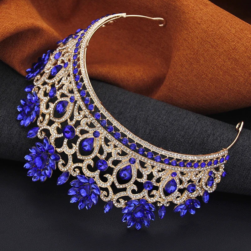 Baroque Crown Royal Queen Tiaras and Crowns Pageant Diadem Big Headwear Bridal Wedding Crown Hair Jewelry Prom Headdress hair accessories,bridal hair accessories