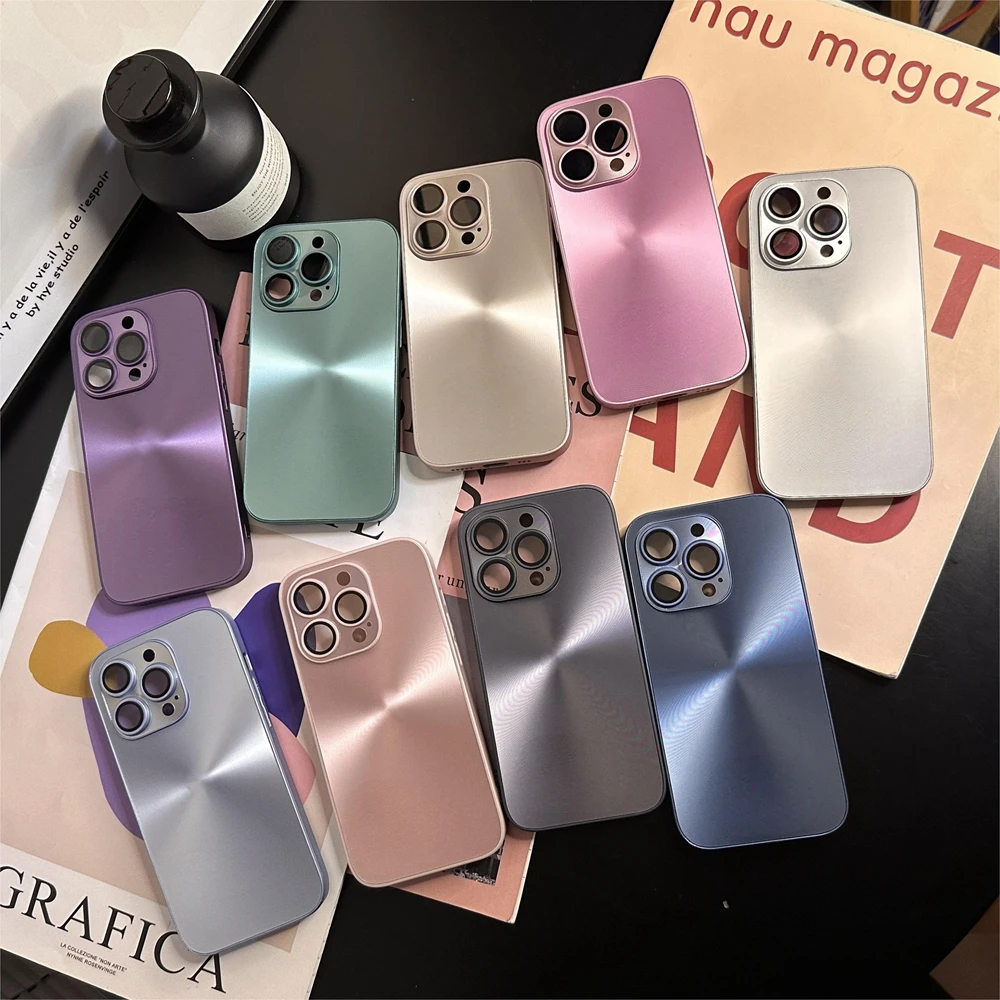 Luxury Bling Aurora Pattern Shockproof Phone Case with Soft Bumper and Matte Finish