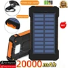 20000mAh Large Capacity Solar Power Bank Portable Fast Charging External Battery Charger With Lanyard Compass Outdoor Powerbank 1