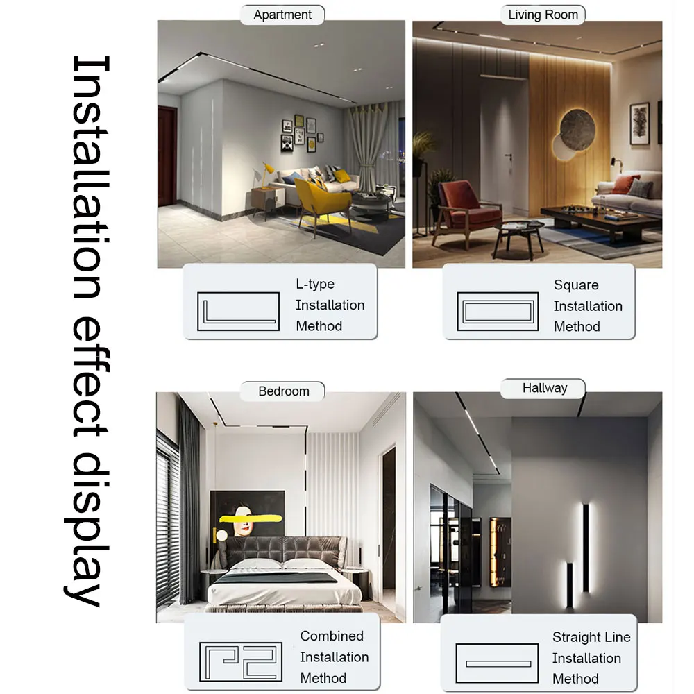 20 Type Smart Magnetic Track Light Tuya Zigbee DC48V LED Downlight Spot Flood Grille Lamps Mordern Home Living Room Black White 4