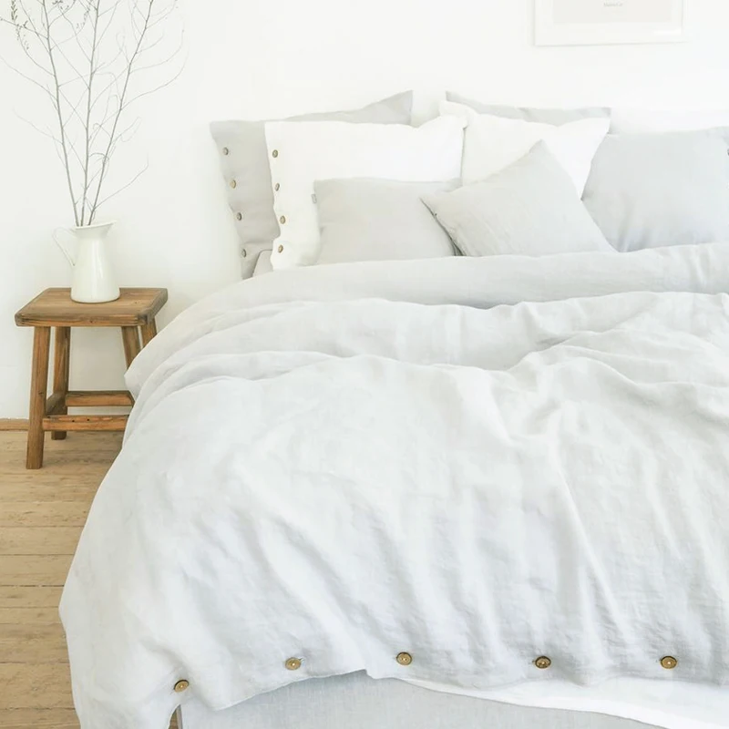 Pure Linen Duvet Cover Set, Natural Quilt Cover And Pillowcases, Double Bed Set, Queen King Duvet Cover 220x240, Bedding Set 6