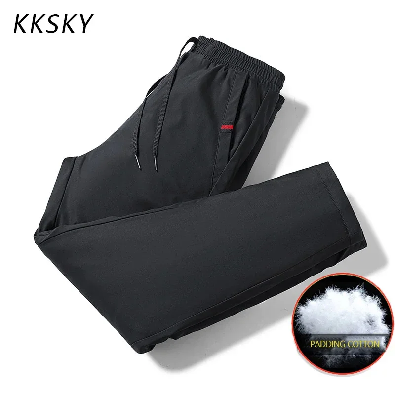 

Winter Fleece Men's Padded Pants Casual Warm Cotton Pants Outdoor Sports Straight Pants Men Clothing Hiking Trousers M-5XL