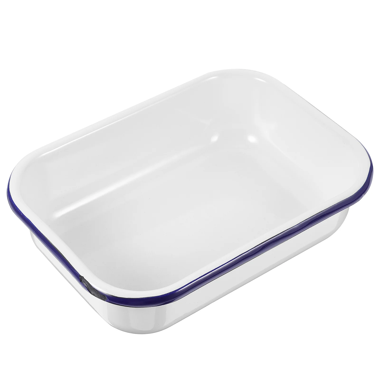 

Enamel Baking Pan Enamelware Roasting Pan Oblong Cake Pan Enameled Steel Baking Dish Lasagna Pan Rectangular Serving Tray