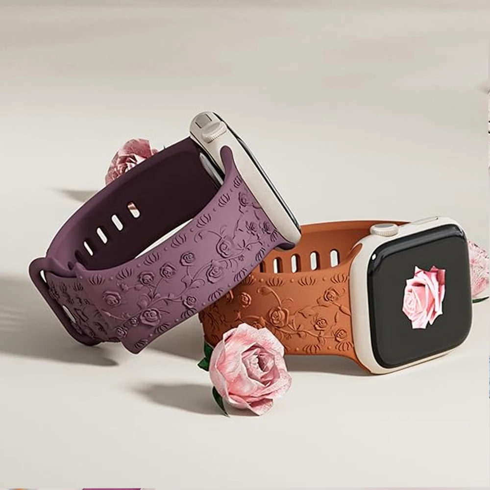 Rose Engraved Straps