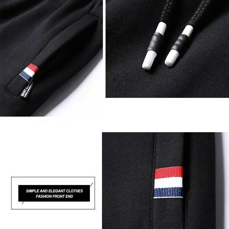 Men's Casual Warm Running Pants Winter Lamb Wool Thickened Windproof Drawstring Fleece