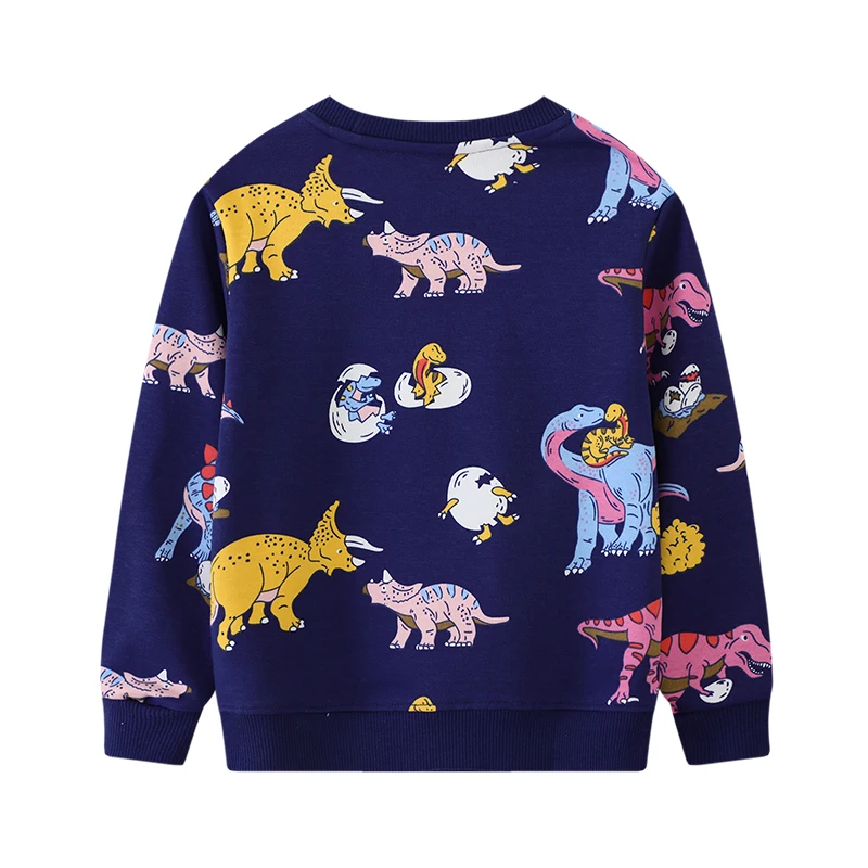 2025 Autumn Baby Boys Sweatshirt Spring Children’s Clothing Cotton Cartoon Dinosaurs Toddler Kids Clothes 2-7 year
