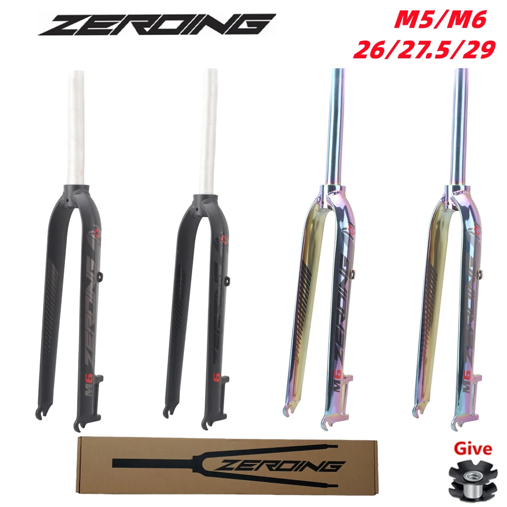 ZEROING MTB Bicycle Front Fork M5 M6 26/27.5/29er Road Bike Parts Fork