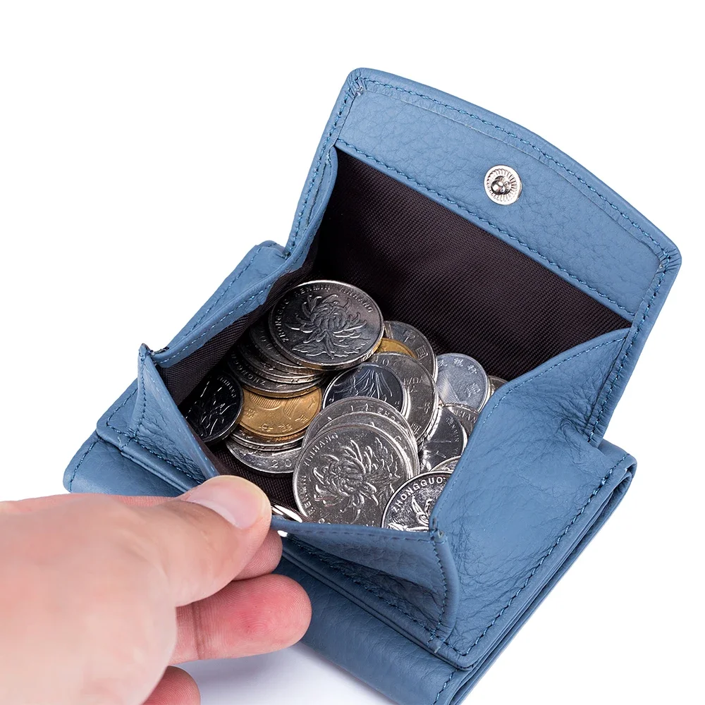 Women's Genuine Leather Fashion Wallet with Mini Coin Pocket and RFID Blocking