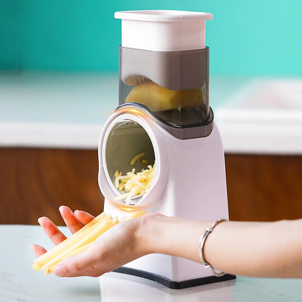 Multipurpose Rotating Vegetable Grater Manual Cheese Shredder With Strong Suction For Home Kitchen
